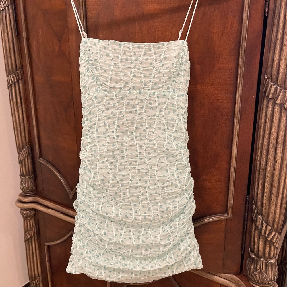For Love And Lemons Mint Textured Mini Dress